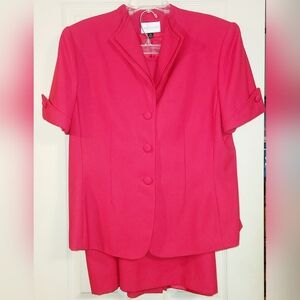 Vintage Preston & York Pink Skirt Set / Retro Pink Skirt & Top Suit /